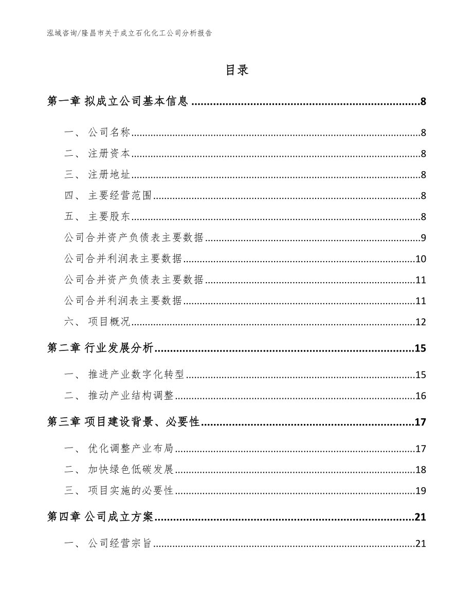 隆昌市关于成立石化化工公司分析报告_第2页