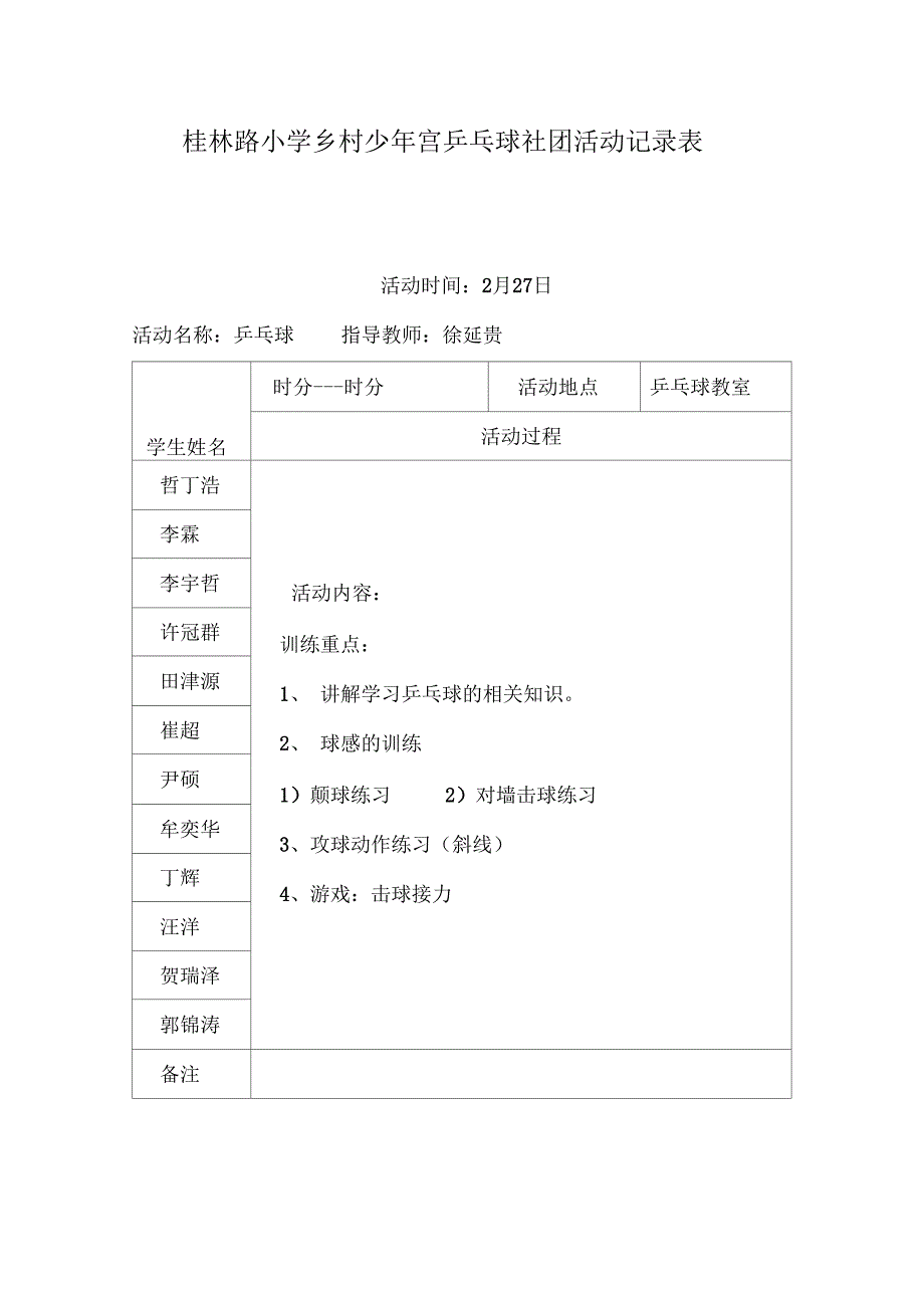 乡村少年宫乒乓球活动记录_第2页