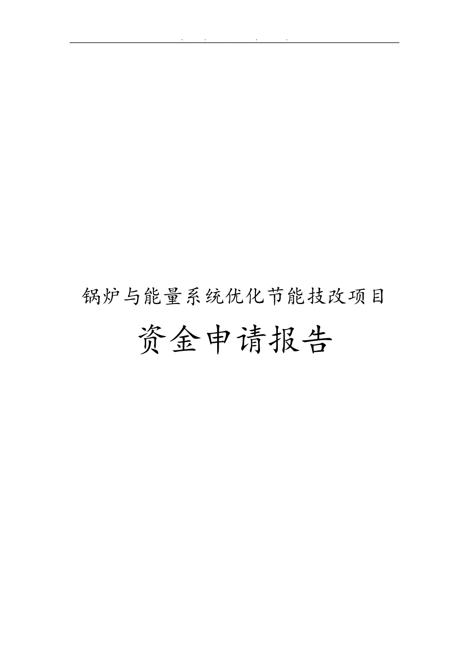 锅炉与能量系统优化节能技改项目资金申请报告_第1页