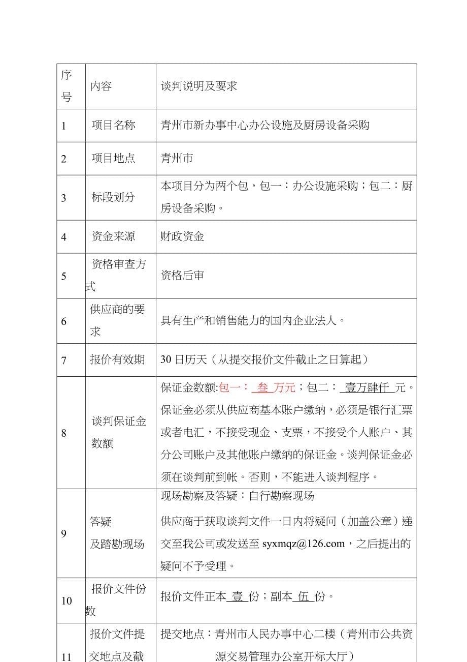 青州市新办事中心办公设施及厨房设备采购招标文件(1)_第5页