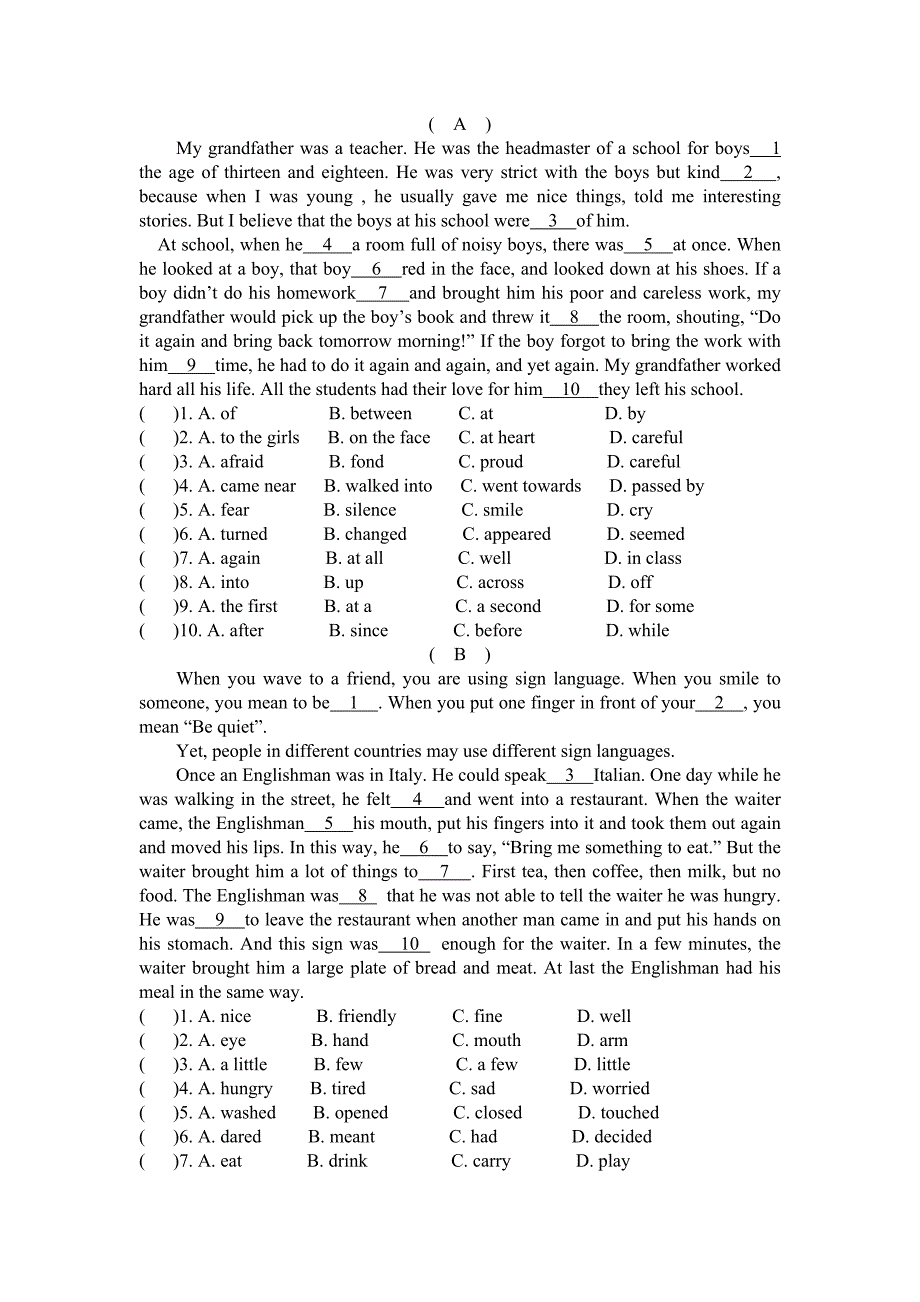 完形填空专练.doc_第1页