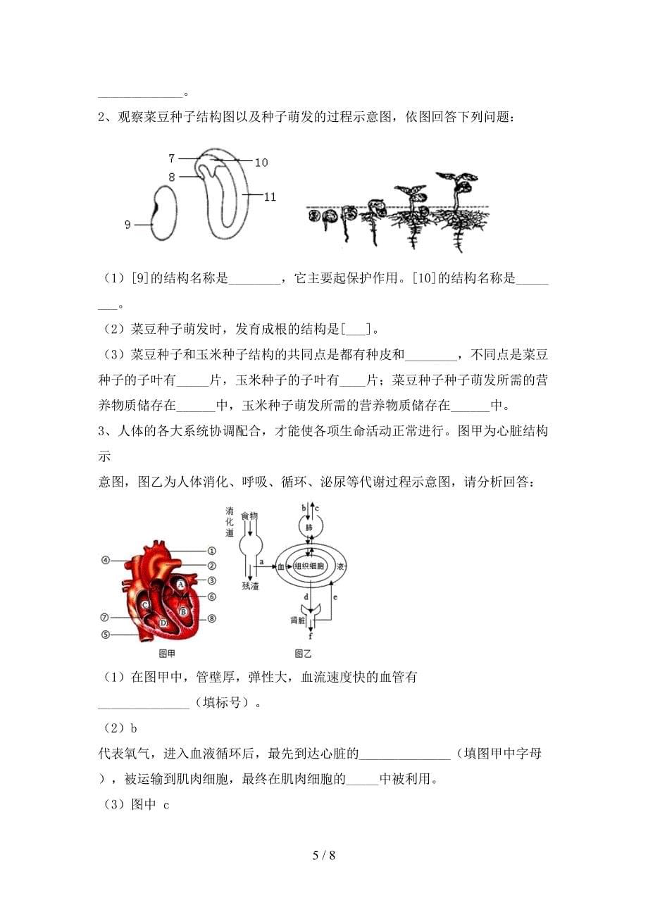 2023年九年级生物上册期末测试卷【及答案】.doc_第5页