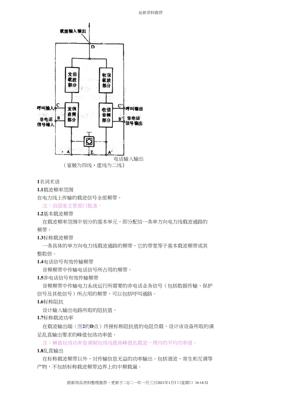 单边带电力线载波技术条件_第2页