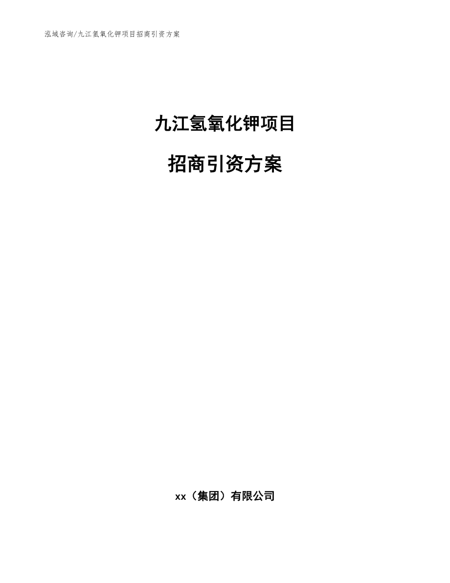 九江氢氧化钾项目招商引资方案_范文_第1页