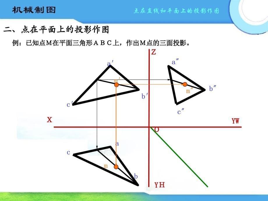 点在直线和平面上的投影作图_第5页