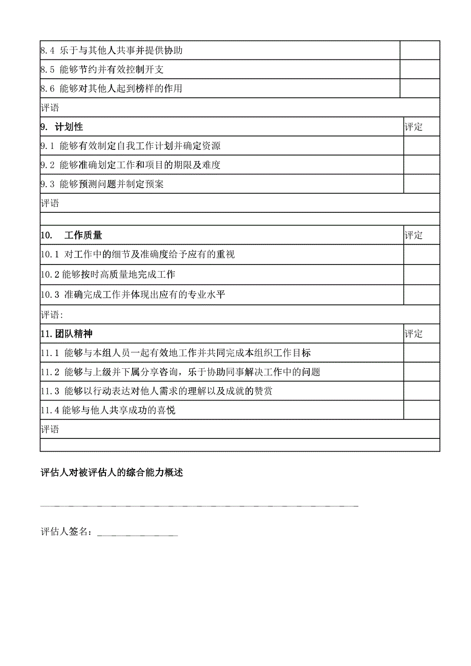 綜合能力考核表_第4页