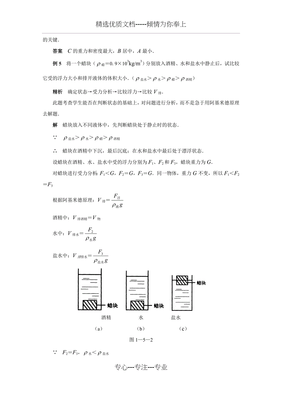 初中物理浮力经典例题大全及详细解析(共26页)_第4页