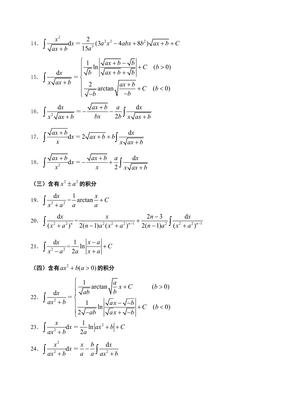 高等数学积分公式和微积分公式大全_第2页