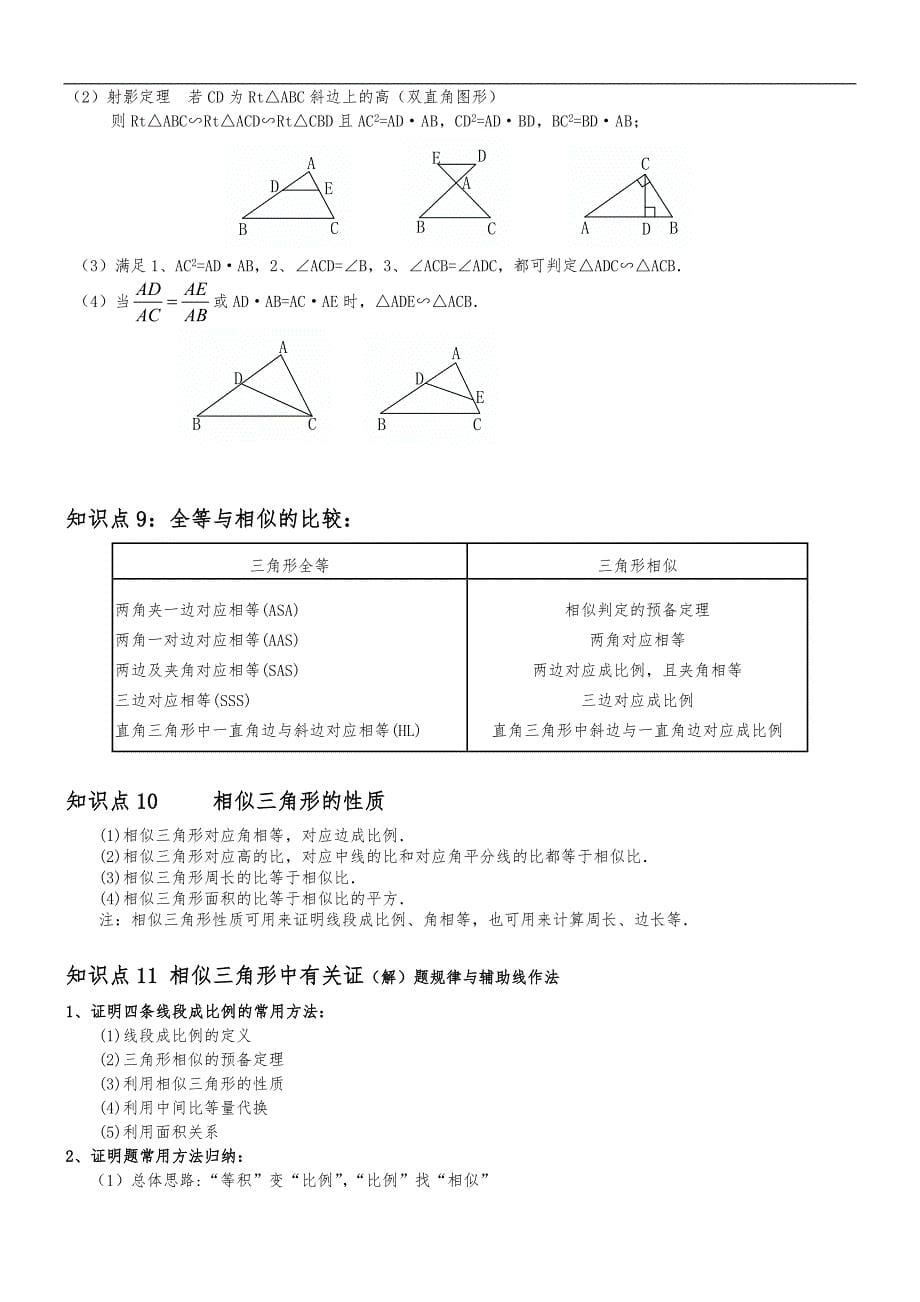 初中相似三角形基本知识点和经典例题_第5页