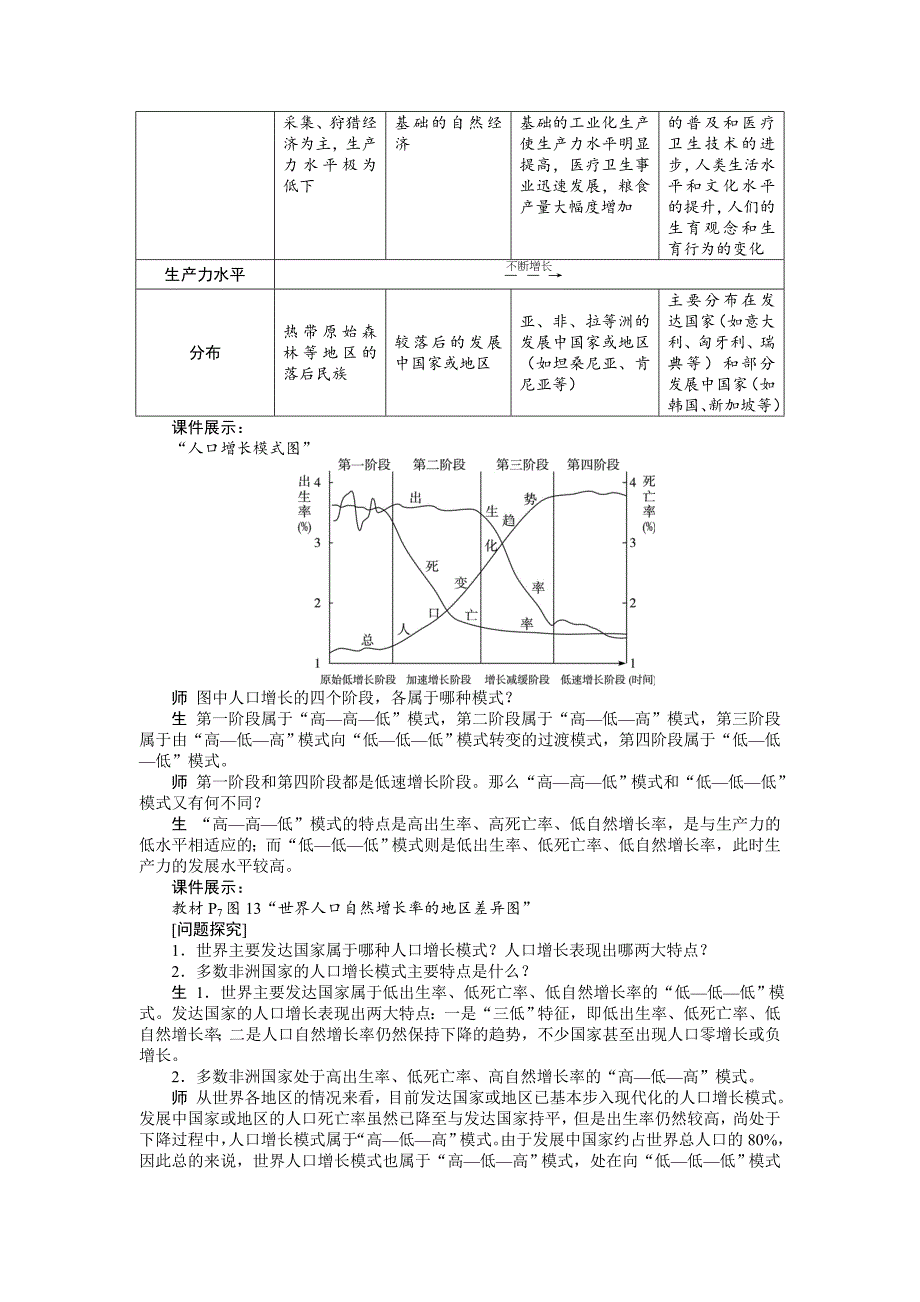 【湘教版】地理必修二：1.1人口增长模式2示范教案_第2页