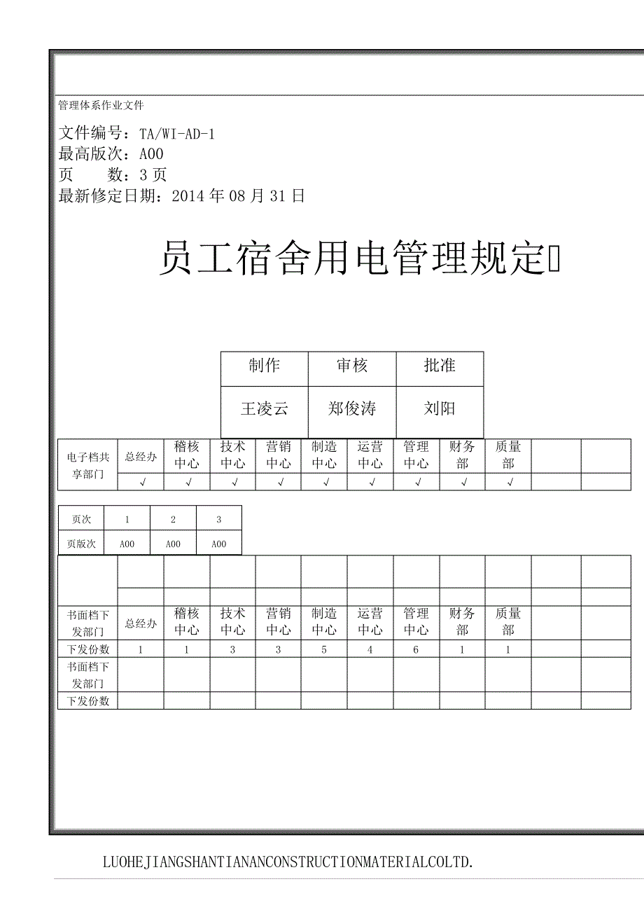员工宿舍用电管理规定_第1页