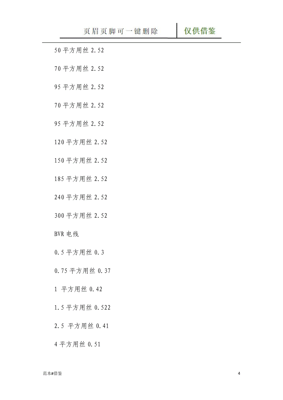 电力电缆价格计算公式（仅给借鉴）_第4页