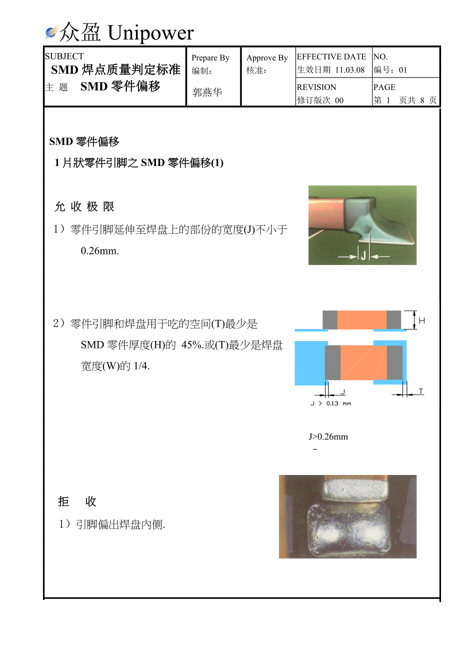 SMD焊点质量检验标准2-SMD零件偏移_第1页