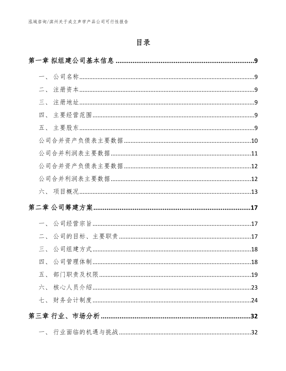 滨州关于成立声学产品公司可行性报告【参考模板】_第2页