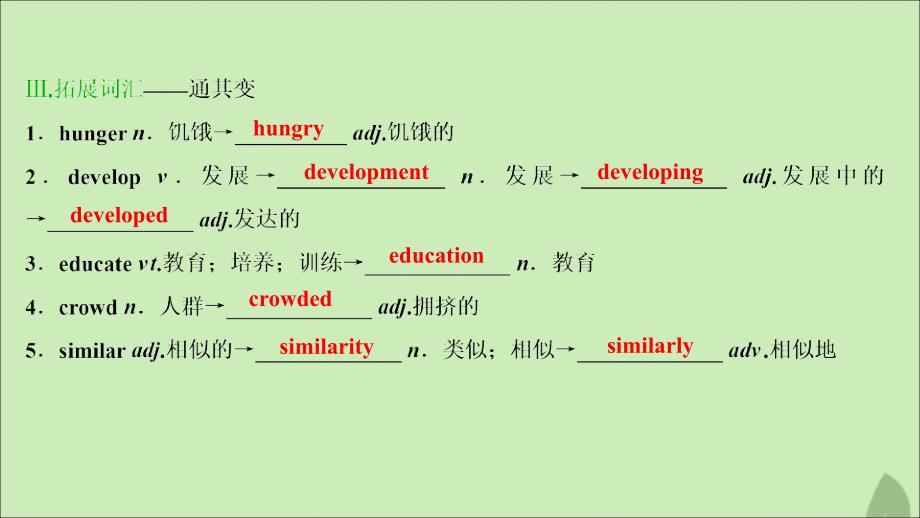 2021版新高考英语一轮复习 Module 2 Developing and Developed Countries课件 外研版必修3_第5页