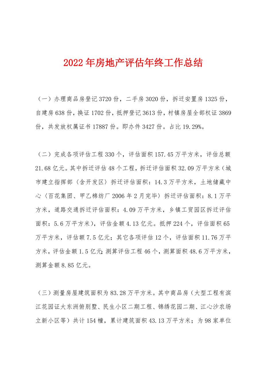 2022年房地产评估年终工作总结.docx_第1页