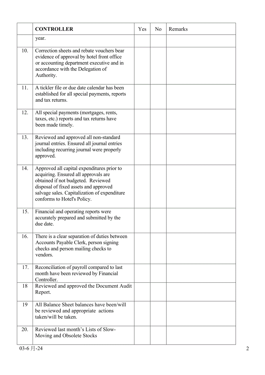 国际酒店财务总监CHECKLIST.doc_第3页