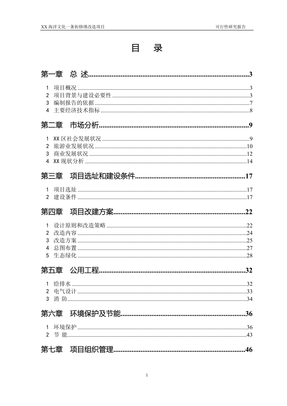 海洋文化一条街修缮改造项目可行性研究报告.doc_第1页