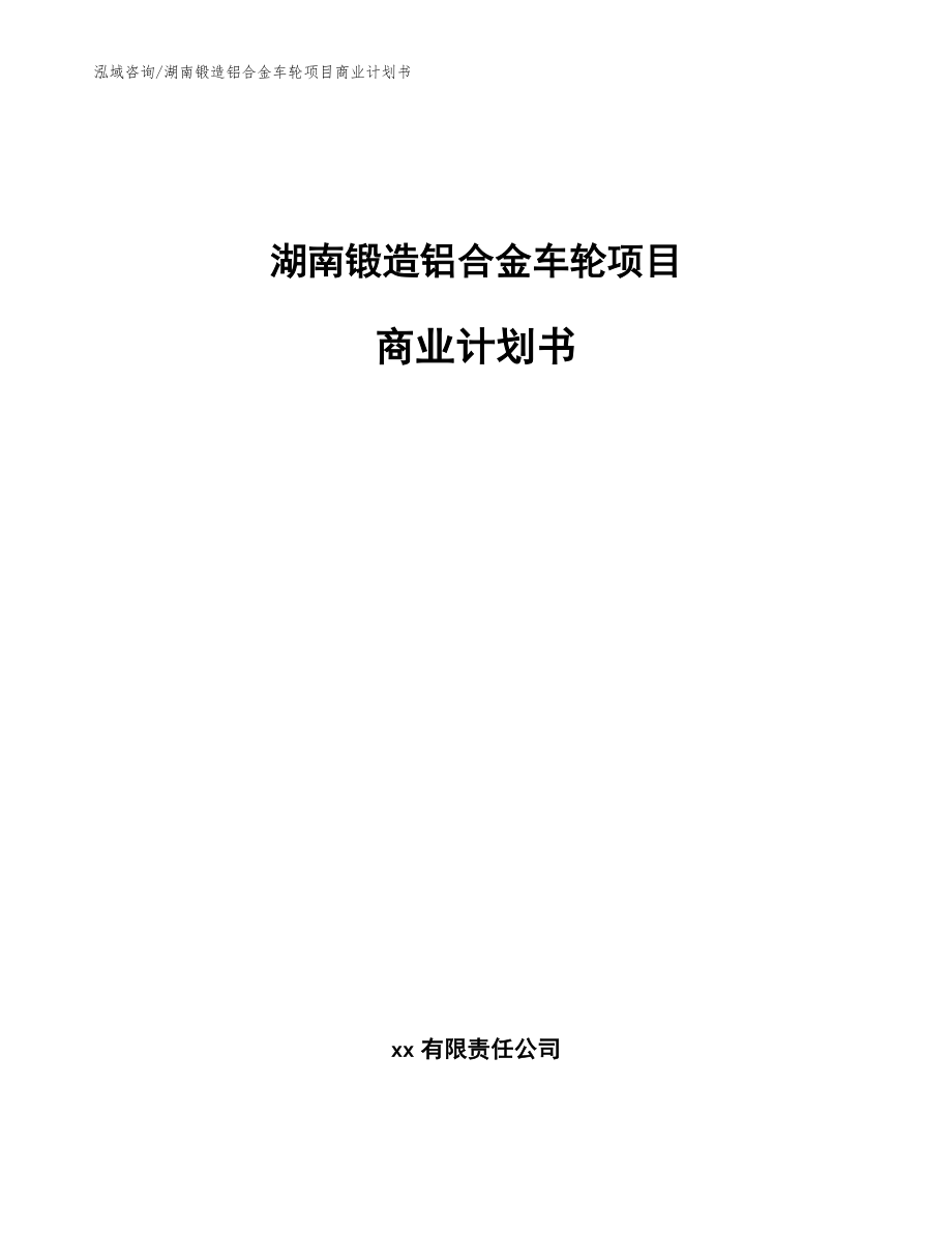 湖南锻造铝合金车轮项目商业计划书（模板参考）_第1页