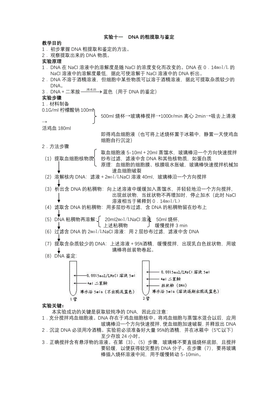 实验十、DNA的粗提取与鉴定.doc_第1页