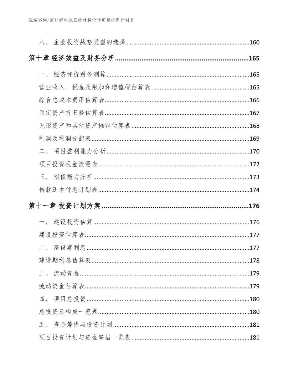 滨州锂电池正极材料设计项目投资计划书【模板范本】_第5页