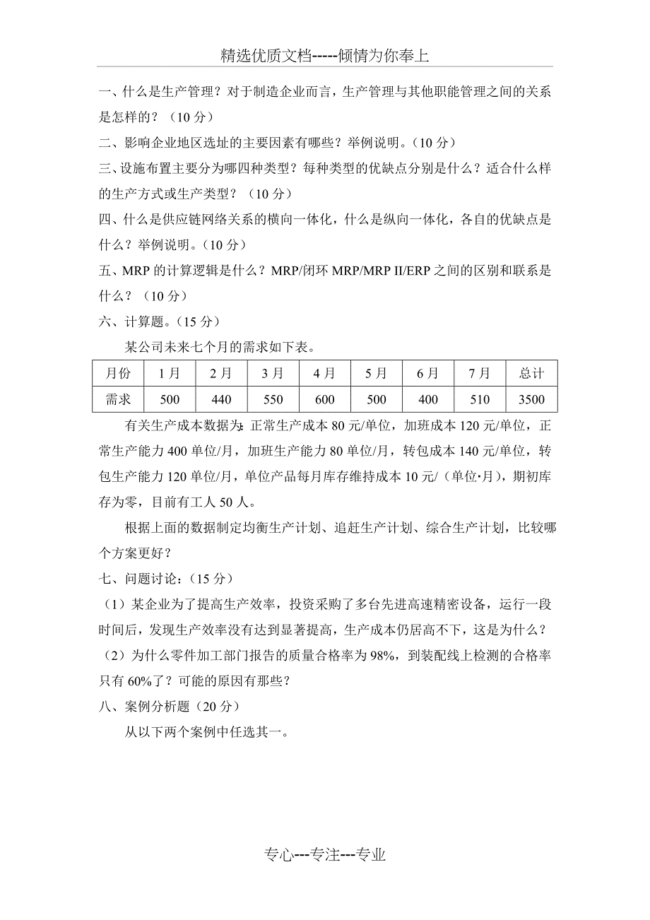 生产管理结课作业题目及要求_第2页