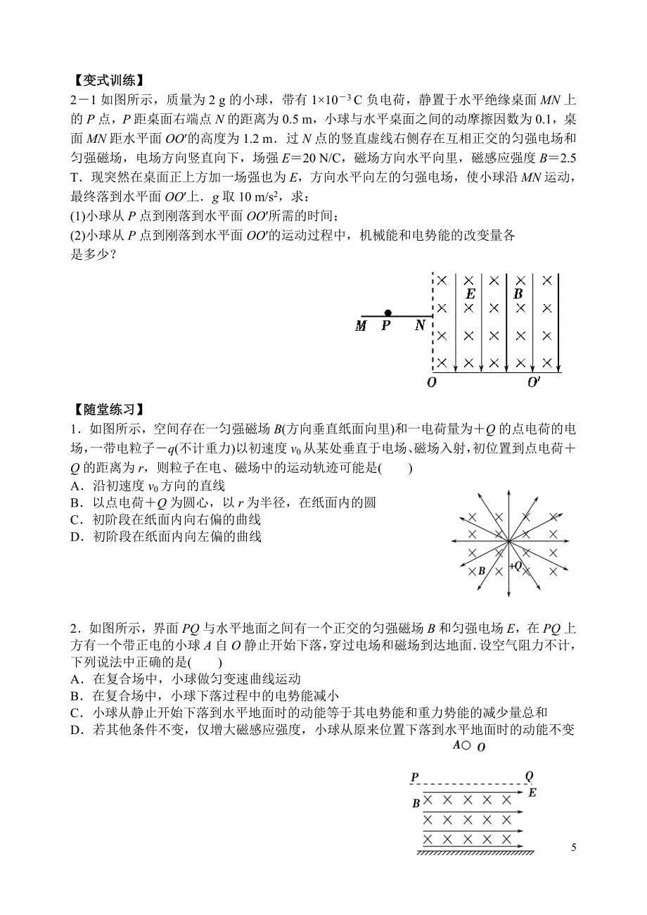 带电粒子在复合场中运动2_第5页