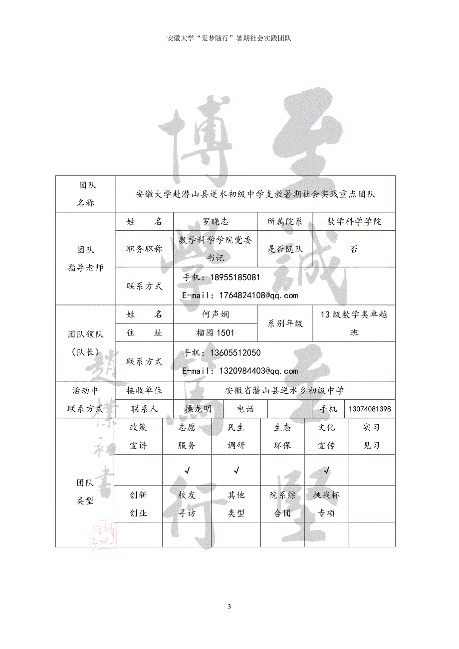 安大暑期社会实践志愿类策划书_第3页