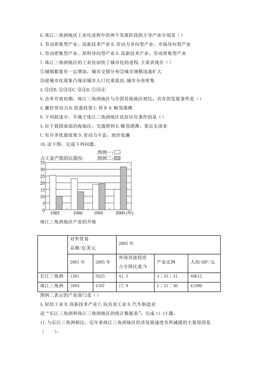 最新人教版地理一师一优课必修三同步练习：4.2区域工业化与城市化──以我国珠江三角洲地区为例7 Word版含答案_第2页