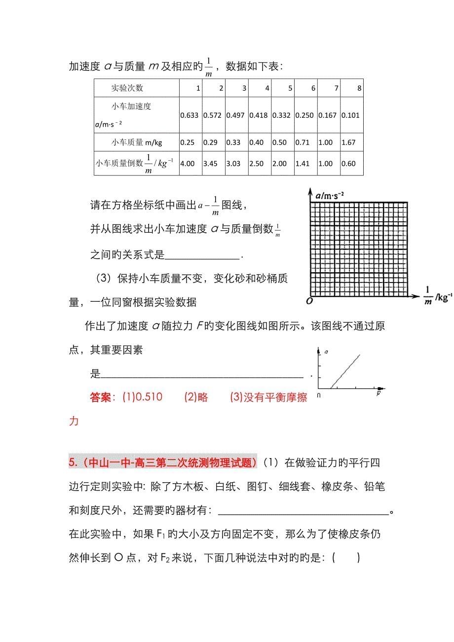 力学实验经典好题汇编_第5页