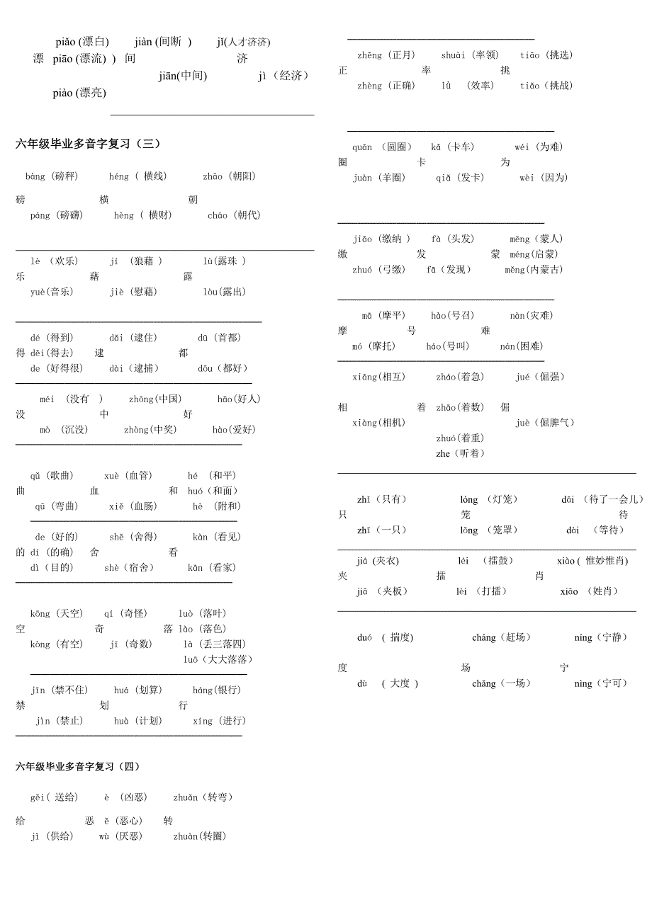 六年级总复习多音字.doc_第2页