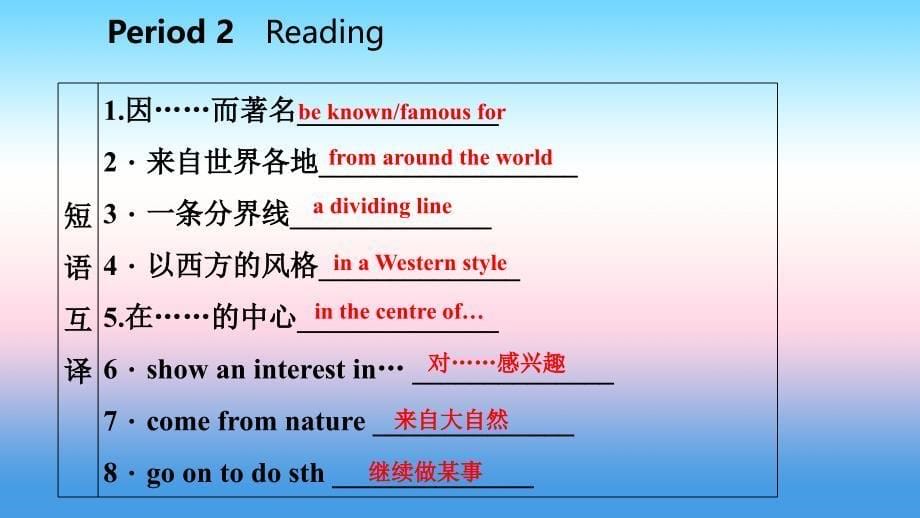 九年级英语上册Unit5ArtworldPeriod2Reading导学课件新版牛津版_第5页