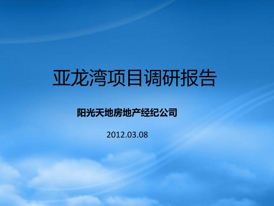 某房地产项目调研报告项目调研模板_第1页