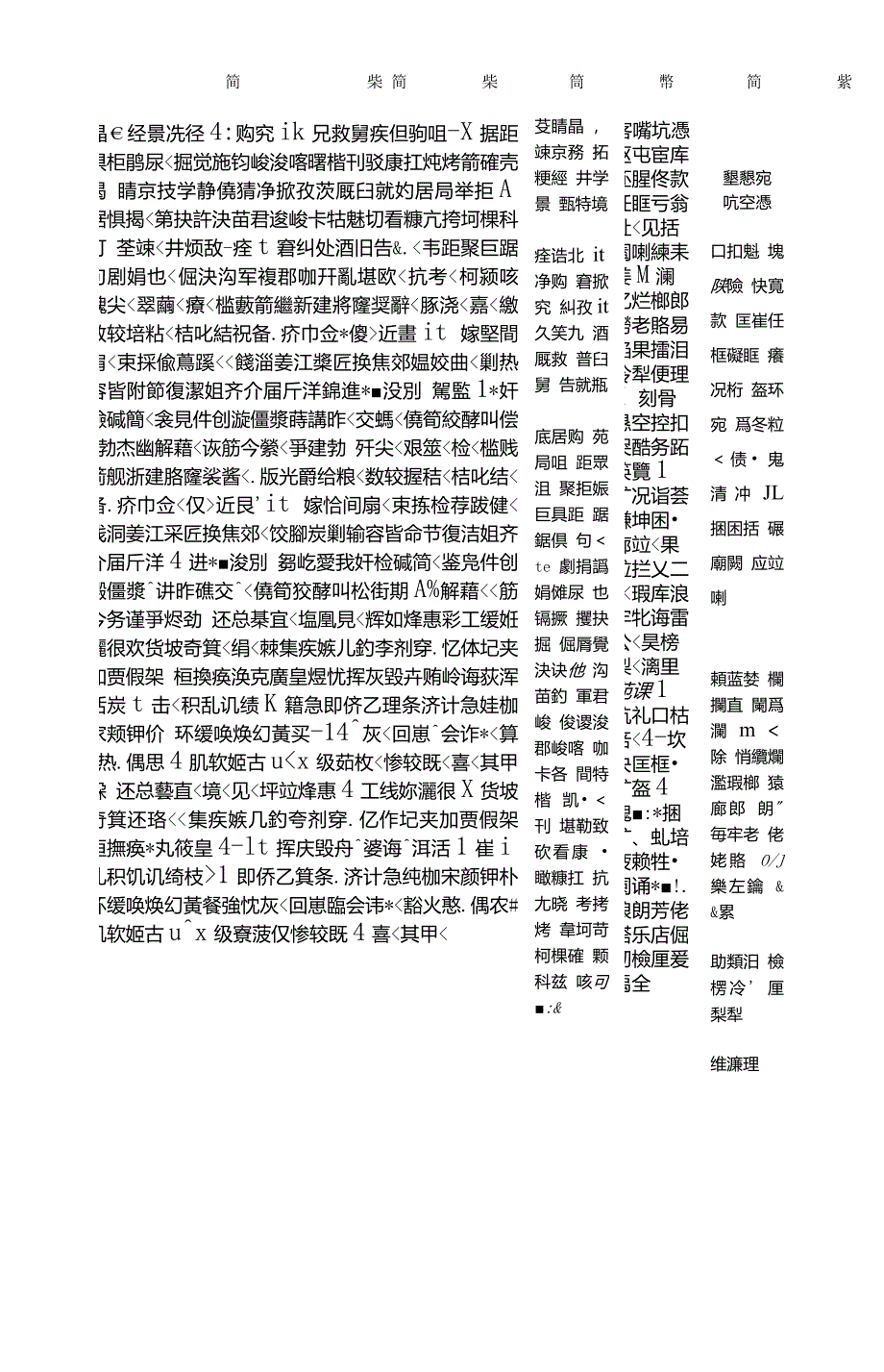 3500个常用汉字硬笔书法繁简对照表(精心整理制作)_第4页