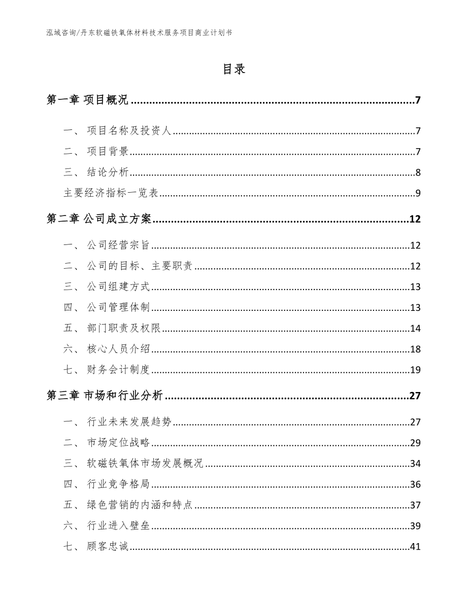 丹东软磁铁氧体材料技术服务项目商业计划书【范文模板】_第2页