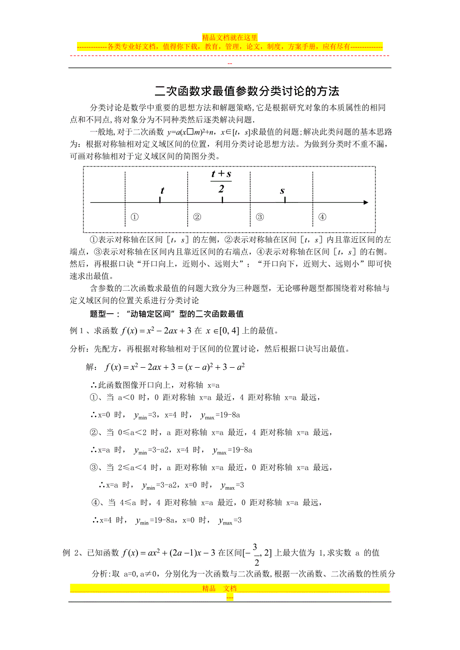 二次函数求最值参数分类讨论的方法(最新整理)_第1页