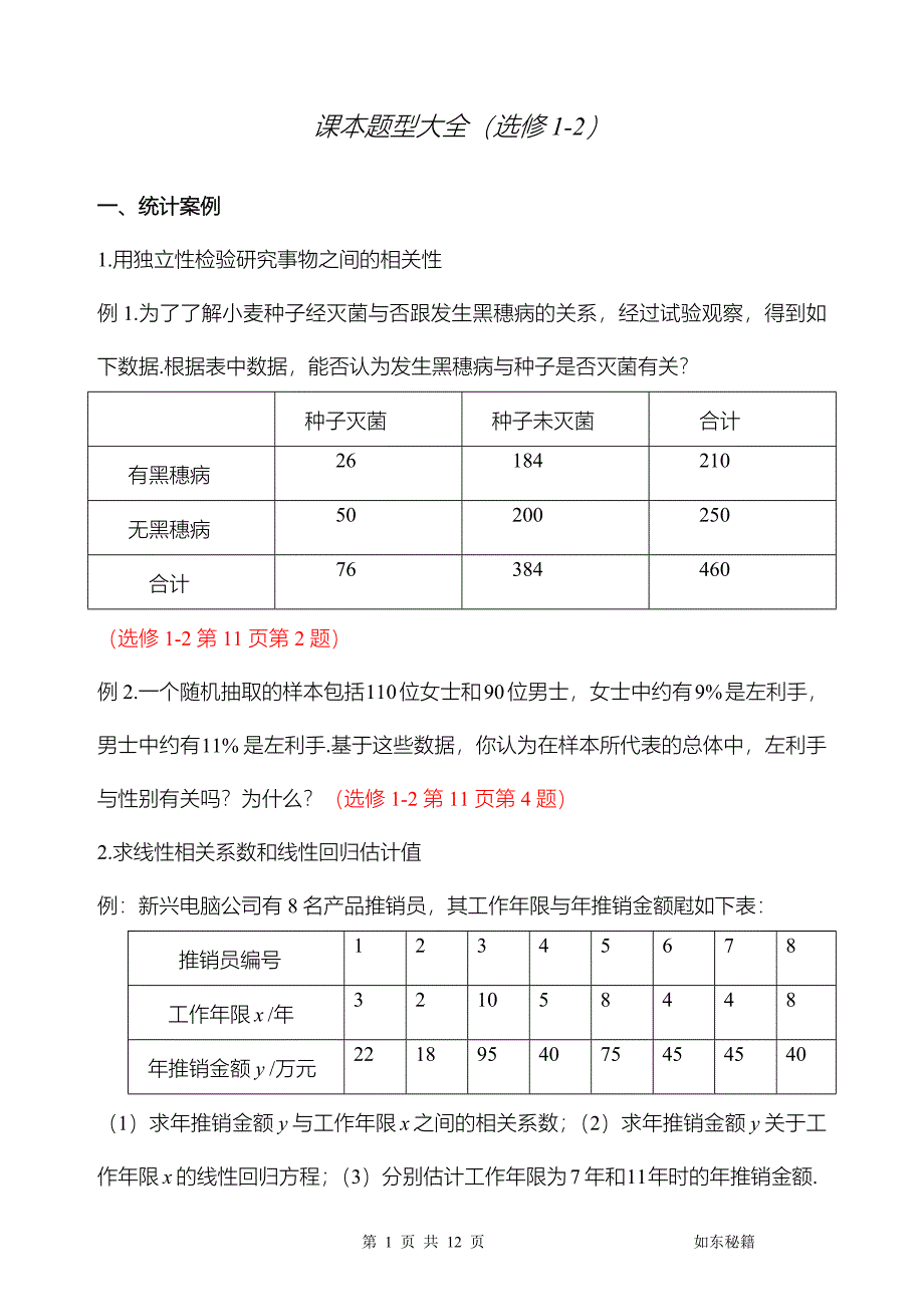 课本题型大全(选修1-2).doc_第1页