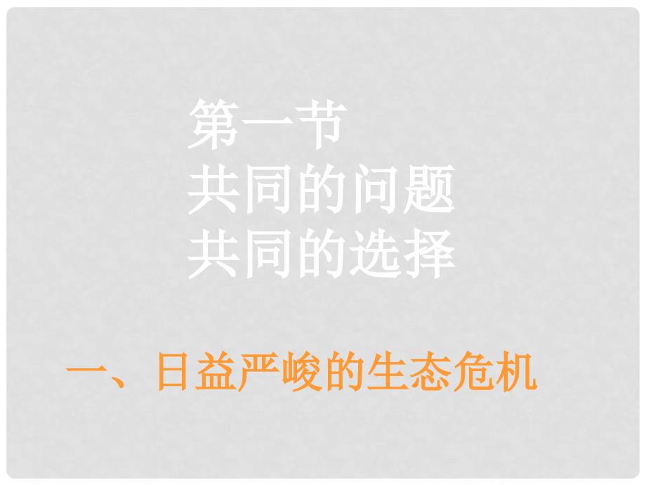 九年级政治全册 第2单元 第2节 共同的问题 共同的选择课件 湘教版_第2页