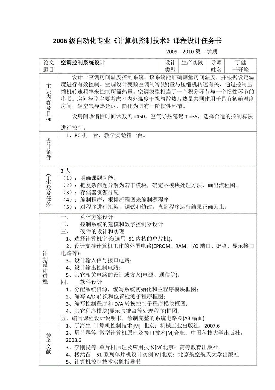 空调控制系统设计论文_第2页