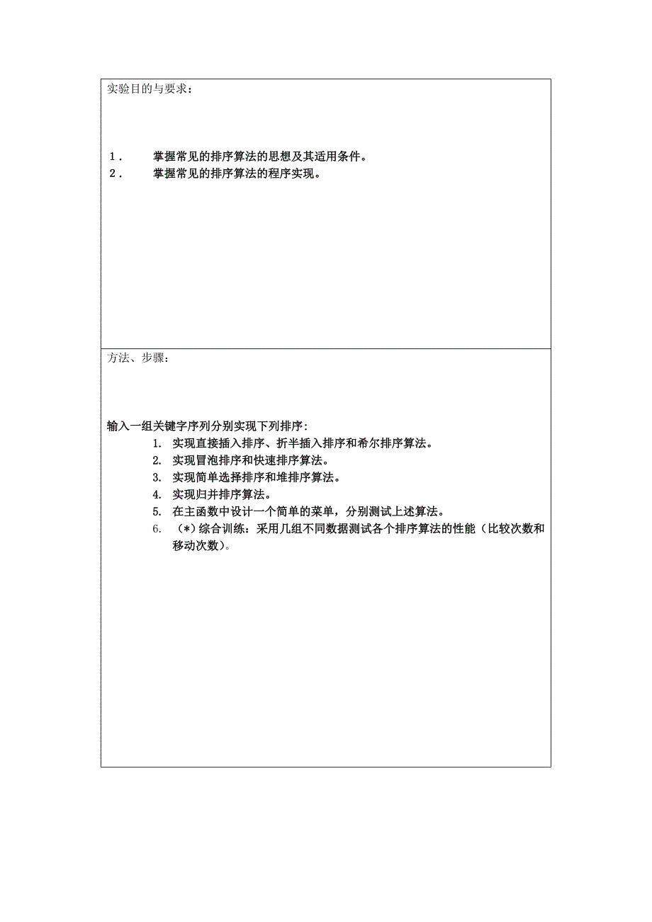 内部排序实验报告_第2页