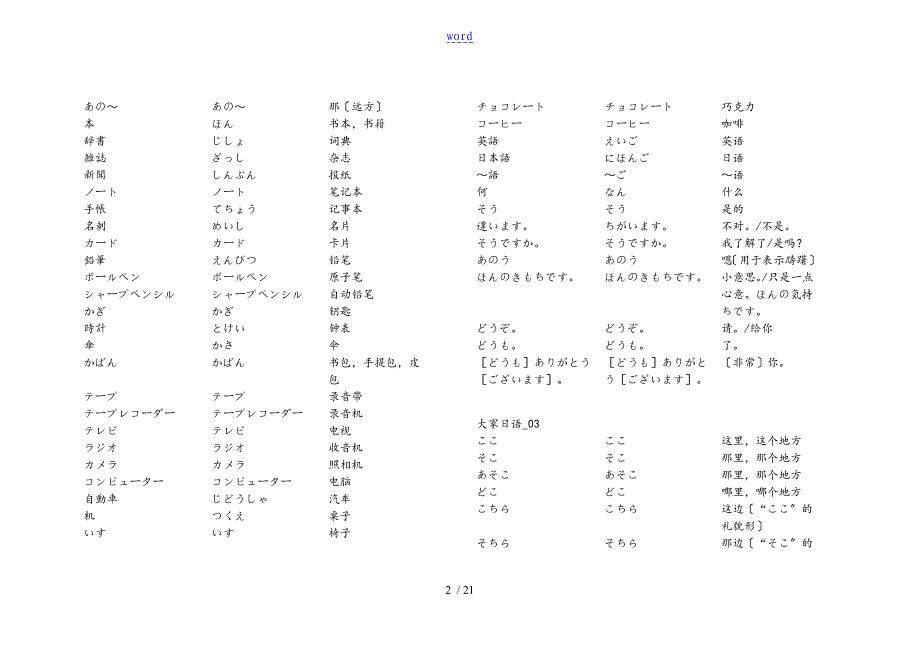 大家地日语125课单词_第2页