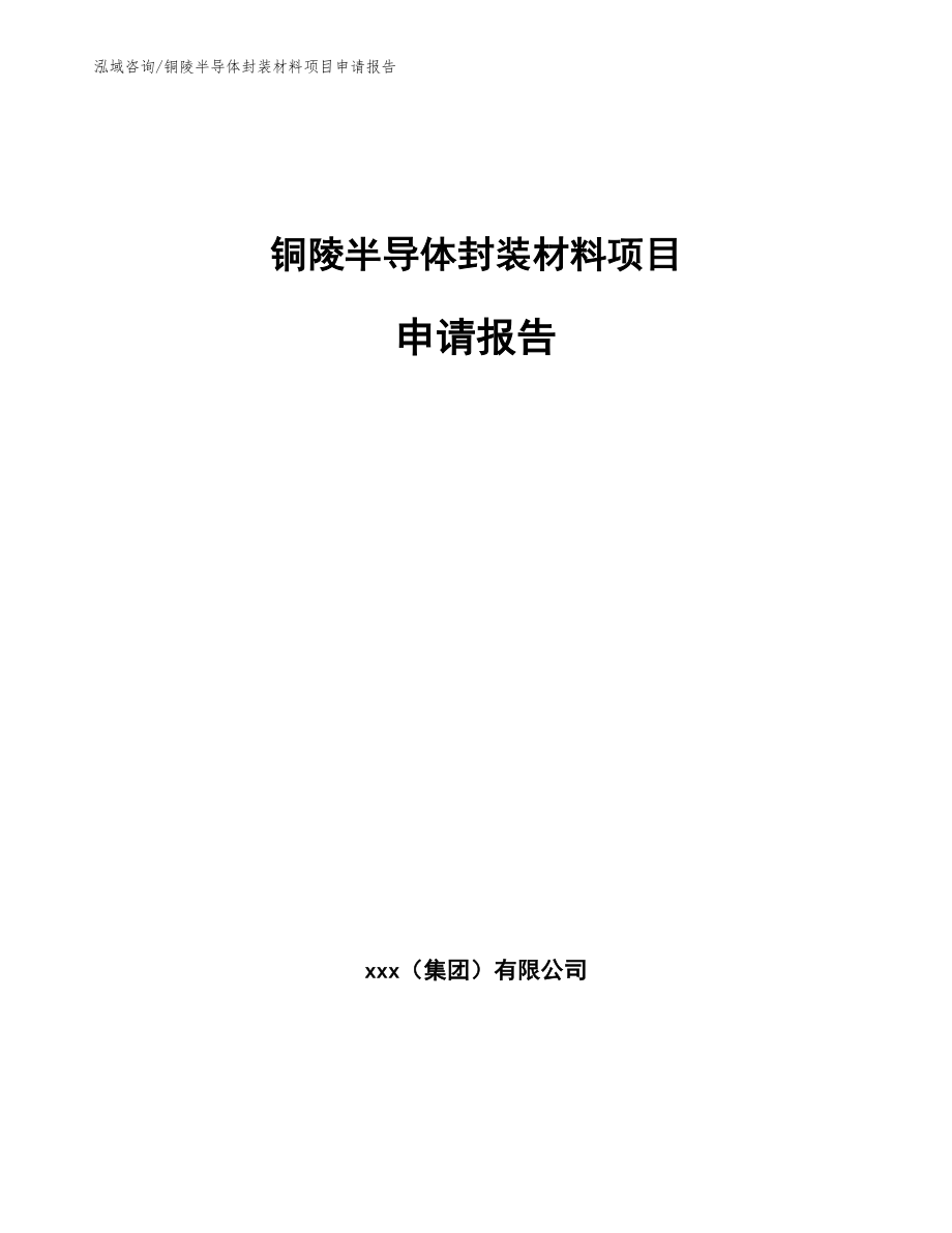 铜陵半导体封装材料项目申请报告（参考模板）_第1页