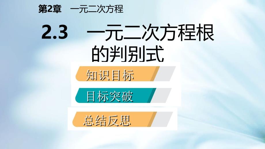 精品九年级数学上册第2章一元二次方程2.3一元二次方程根的判别式导学课件湘教版_第3页