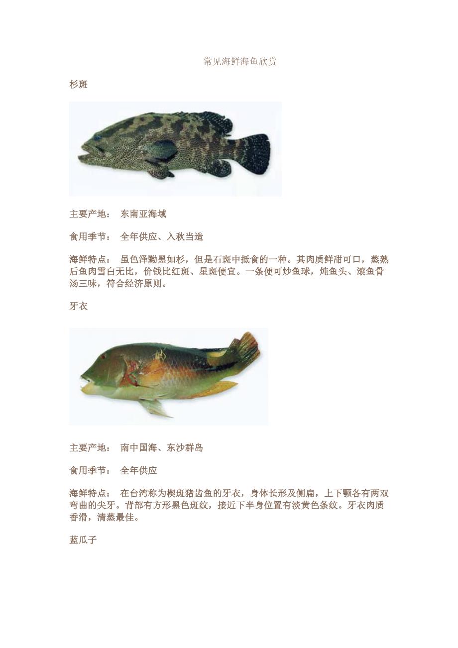 常见海鲜海鱼欣赏.doc_第1页