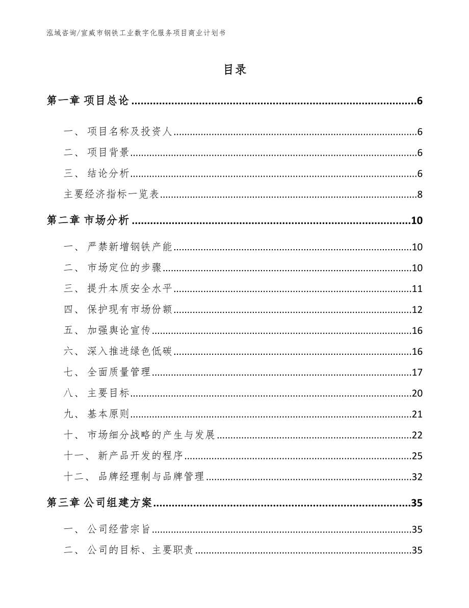 宣威市钢铁工业数字化服务项目商业计划书（模板范本）_第2页