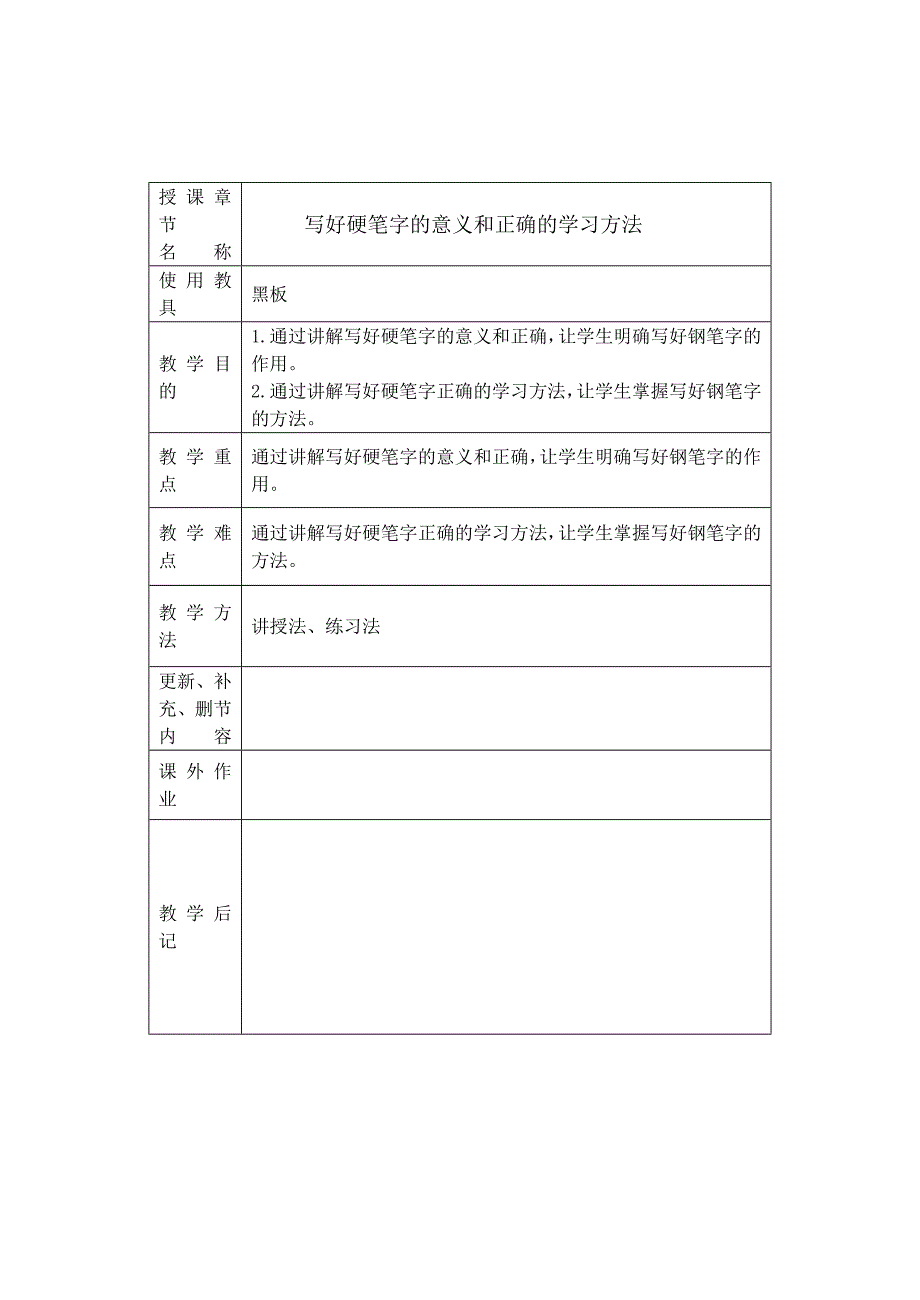 硬笔书法教案-写好硬笔字的意义和正确的学习方法_第1页