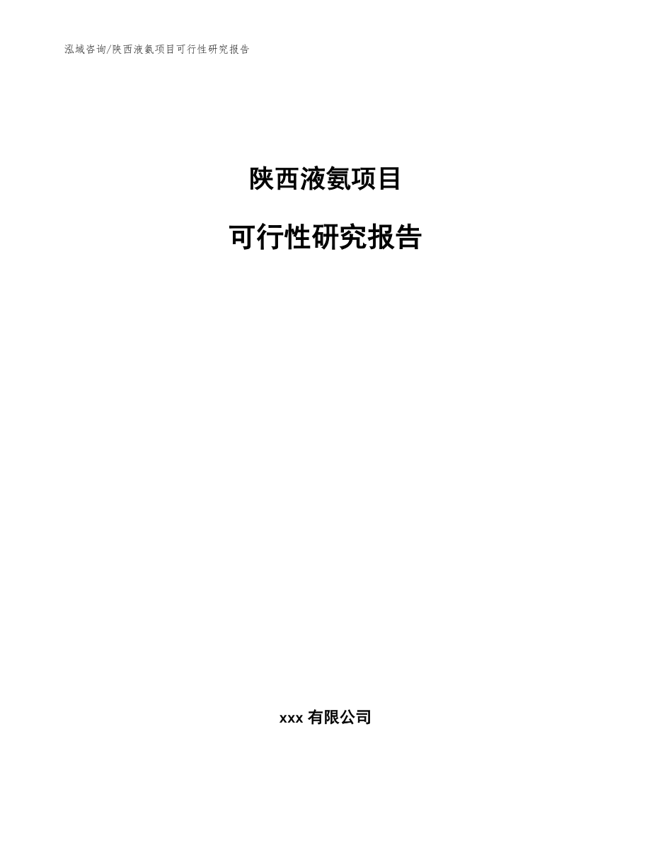 陕西液氨项目可行性研究报告（参考范文）_第1页