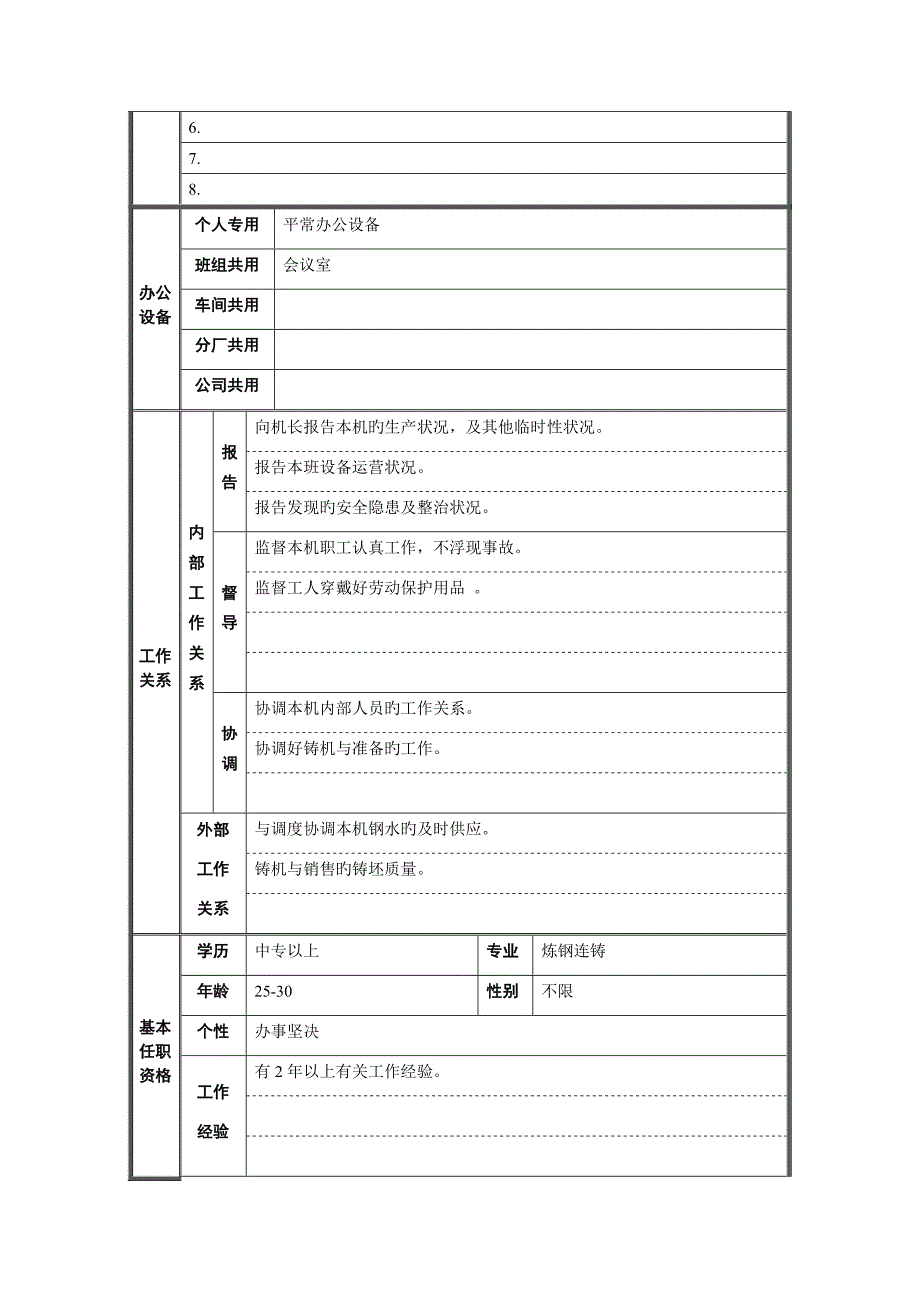 连铸车间副机长岗位基本职责_第2页