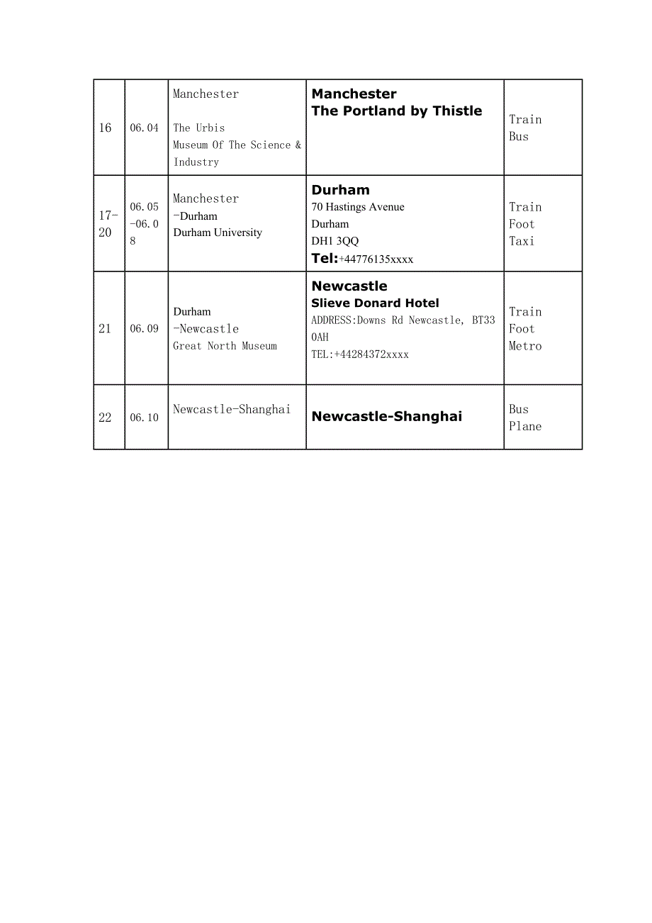 申请英国旅游签行程单模板.doc_第3页