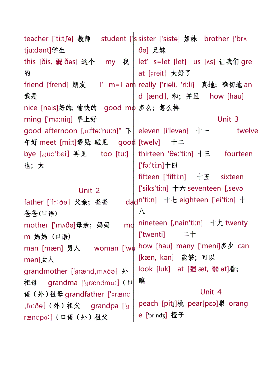 一到三年级英语单词_第2页